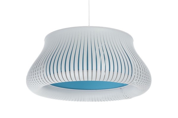 Pendelleuchte Blau Weiß Esszimmer Blendarm E27 Ø40 Cm Esstisch HäNgelampe Rund-image