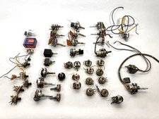 Vintage Potentiometer Lot From Tech Repair Stock. Approx. 40 pcs. Untested.
