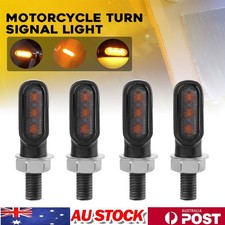 4x Universal Motorcycle LED Turn Signal Indicator Lights Amber Lamps 8MM