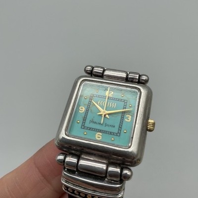 Ecclissi Womens Watch 25mm Sterling Silver Blue Dial Brown  display picture 2