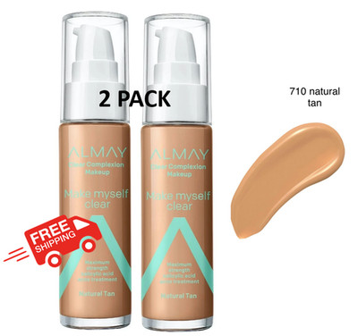 Almay Make myself clear complexion Makeup 2 PACK 710 Nat Tan BNIB