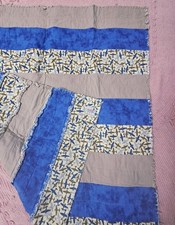 Vintage Handmade Transportation AOP Plane Baby Toddler Blanket Quilt