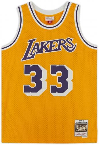 Von Kareem Abdul-Jabbar Lakers signiertes Mitchell & Ness Gold 198-85 Swingman Trikot - Bild 4 von 5