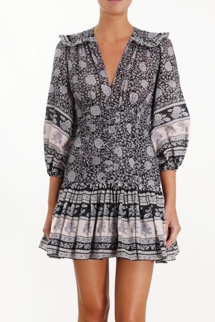 Zimmermann Amari Paisley Print Floral Corset Dress Navy  Size 1 RRP $795 Aus 10 image 2
