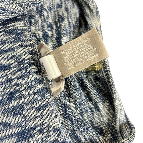 Chico's Cardigan Women Size 2 Large Blue White Space-Dyed High Low Open Casual - Picture 10 of 13