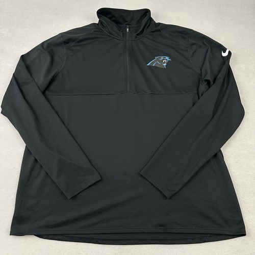 Carolina Panthers Sweater Men 2XL Black Nike On Field Dri Fit NFL 1/4 Zip XXL - Picture 1 of 8