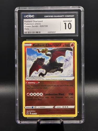 Radiant Charizard graded CGC 10 for sale on eBay
