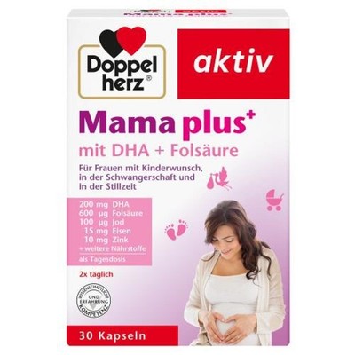 DOPPELHERZ Mama plus mit DHA+Folsäure Kapseln 30 St