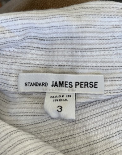 James Perse Striped Gray White Linen Women's Shirt Dress Midi Size 3 Large EUC! - Picture 13 of 13