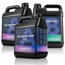 Deep Pour Crystal Clear Epoxy Resin Kit 3 Gallon 2:1 Ratio for Thick Casting up