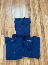 Lot Of 3 Grays Anatomy Scrub Jackets XS Navy Blue