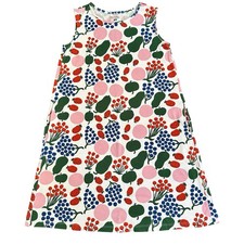 Uniqlo X Marimekko Girls Cotton Floral Fruit Print A-line Dress Size 9-10