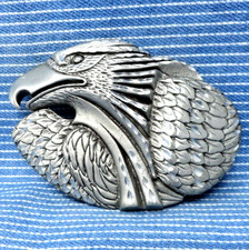 Eagle Head Belt Buckle Cowboy Patriot Biker Nature Native Vtg 90s EJC  .PCB902