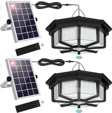 Solar Shed Light Indoor Outdoor 288LED 360°Lighting Lights Black-2Pack 