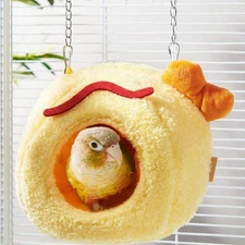 Parrot Hammock Bed Plush Nest Finches Cave Sleeping Sparrows Warm Bird