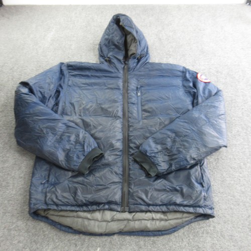 Canada Goose Jacket Mens XL Blue Hooded Down Puffer Full Zip Packable Outdoor