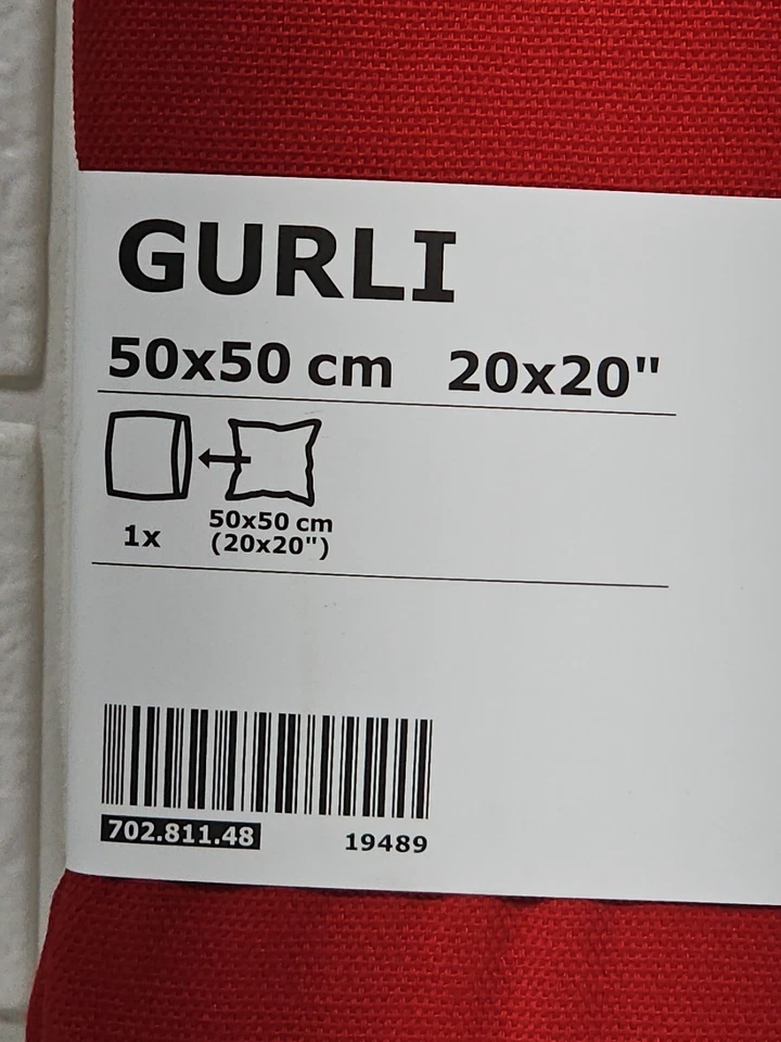 Lot Of 2 New IKEA GURLI Cushion Throw Pillow Covers RED 20x20 702.811.48 Foto 3 de 4