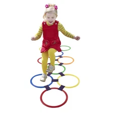 11 inch Hopscotch Rings Game Ten Plastic Rings Play Set for Girls and Boys