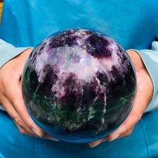 6.24LB Natural fluorite Ball Quartz Crystal Mineral Reiki healing