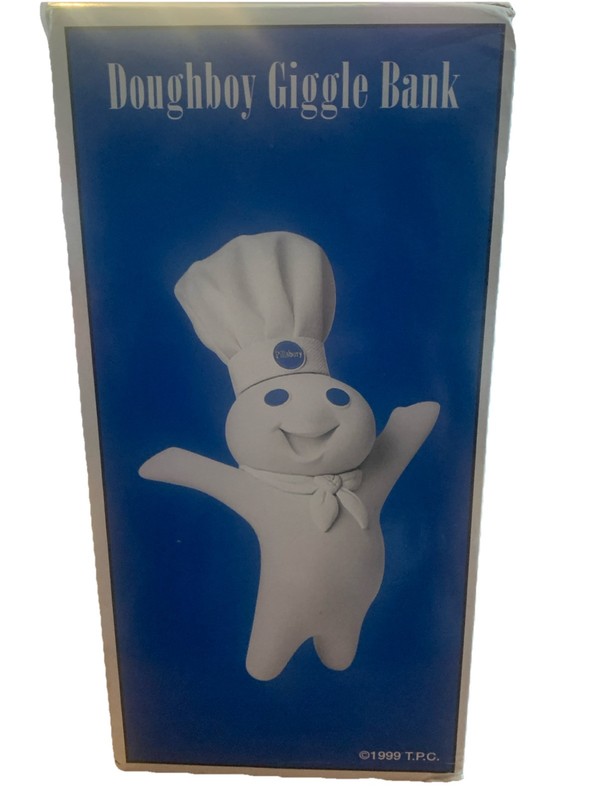Vintage Pillsbury doughboy giggle bank New In Box Display Only Top Flap Tore