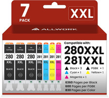 280XXL 281XXL Compatible for Canon Ink 280 and 281 Cartridges PGI-280XXL CLI-281