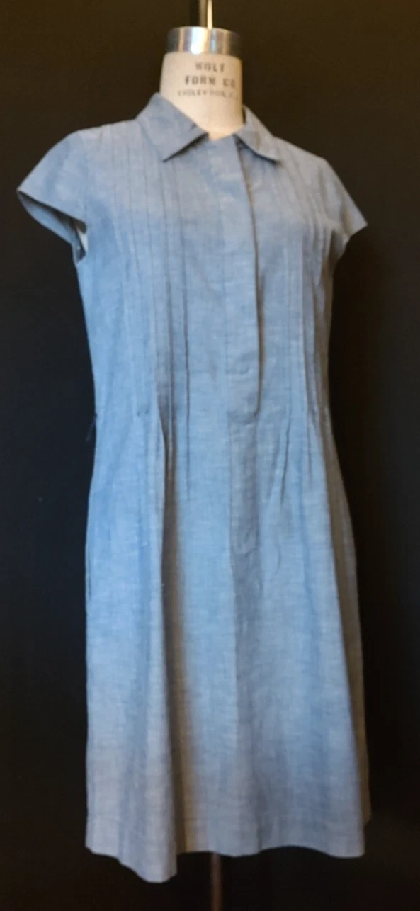 ABITO CAMICIA DENIM 100% COTONE "TORY BURCH" Pullover chiusura a scatto maniche ad aletta