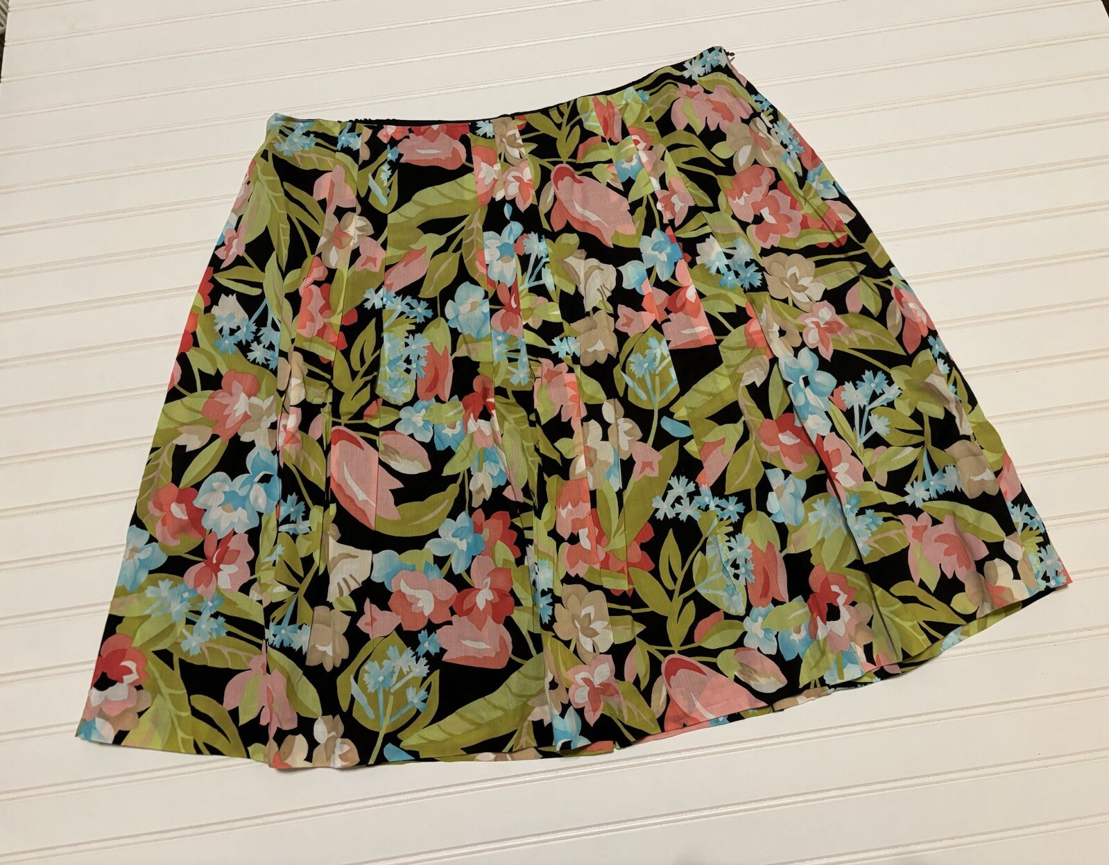 Talbots Floral Lined Drop Pleated Skirt Womens Plus Size 22W