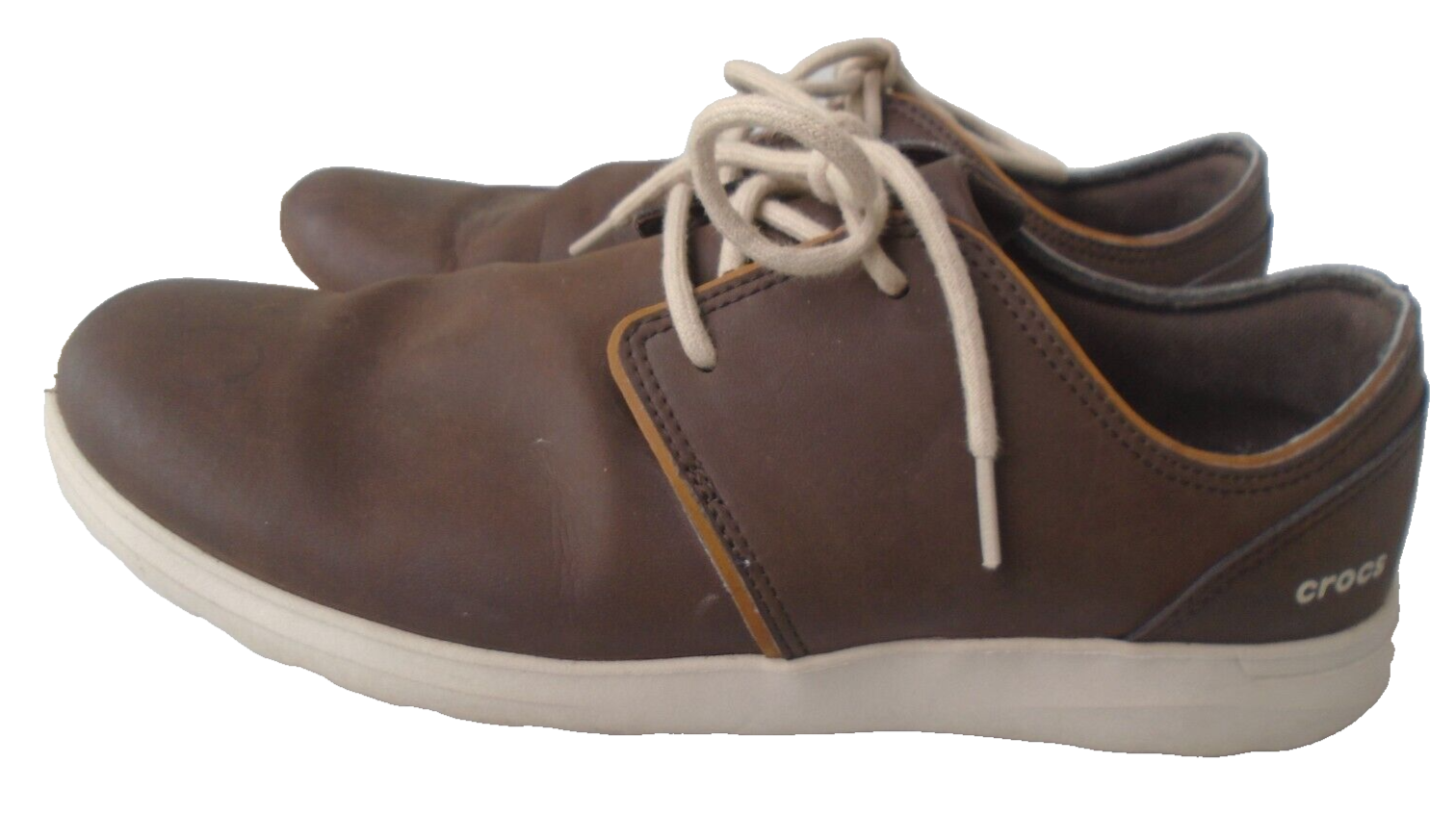 Crocs Triple Comfort Lace-Up Loafers for Men Size 11 in Brown-image