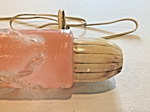 Vintage Pink Art Deco Bullet Boudoir Headboard Bed Lamp Pink Glass & Bakelite 🍒 - Bild 16 von 18