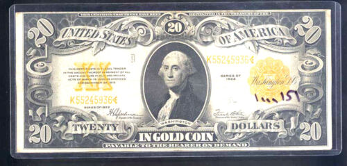 1922 $20 certificado de oro  - Imagen 1 de 2