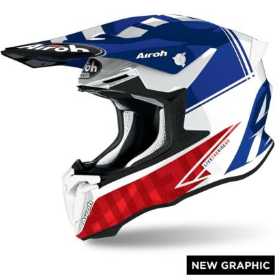 Airoh Twist 2.0 Tech Blue Glossy Off Road Motard Enduro Cross Helmet Size XL