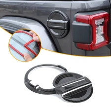 Door Gas Tank Cap Cover Fuel Filler Trim Carbon Fiber for Wrangler JL 4Xe 2021+