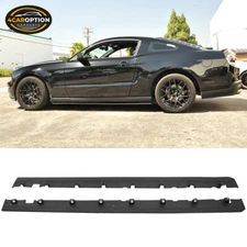 Fits 10-14 Mustang V6 V8 GT Style Side Skirt Rocker Panel Extension Lip PP