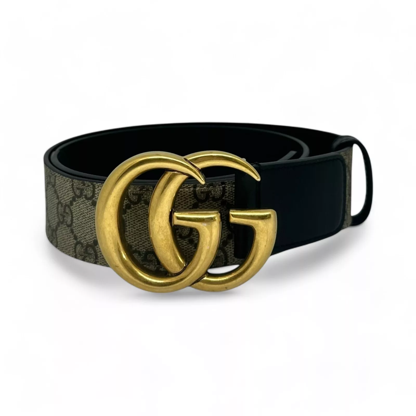 Authentique ceinture Gucci Marmont Supreme GG monogramme toile beige taille 90/36