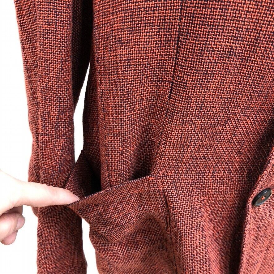 Barena Tweed Blazer Jacket Womens 46 Large Rust O… - image 3