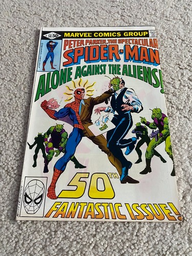 Spectacular Spider-Man 50 NM- 9.2 High Grade Mysterio Marvel 1980 - 第 1/4 張圖片