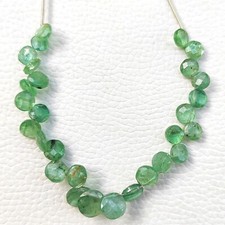 Natural Green Kyanite Gemstone 5 to 7 mm Faceted Coin Shape Beads 5 Inch Strand