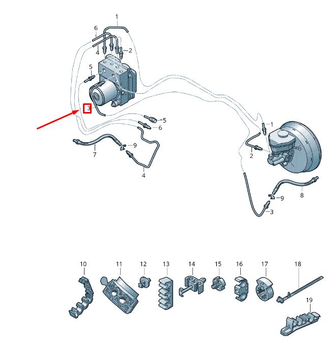 TUYAU DE SÉPARATION HYDRAULIQUE-FREIN NEUF POUR VW TOUAREG 7P 7P0614727Q