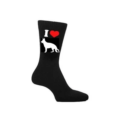 EMBROIDERED FOR YOU I Love German Shepherd dog Socks, Shepherds Dogs Owners Socks Novelty Gift