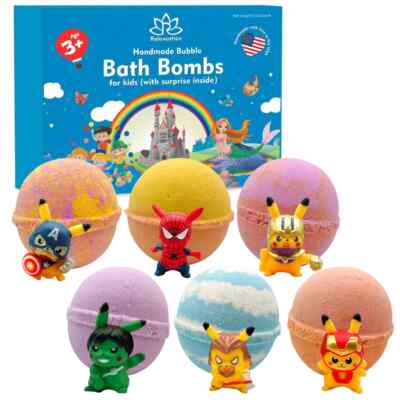 6 Bath Bombs for Kids with Pica-Hero Toys   The Best Gift for Boys & Girls