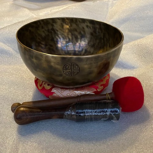 6 inches-24 inches Moon Tiger with Mantra etched Fancy singing Bowl-Premium bowl - Picture 9 of 10