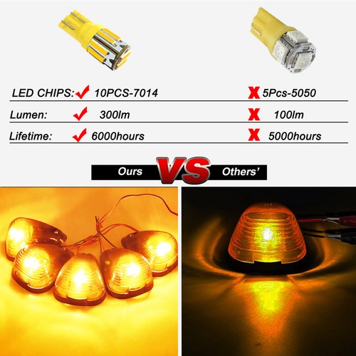 5X Amber LED Cab Roof Marker Lights Set for Ford F250 F350 F450 Super Duty 99-16 - Picture 26 of 189