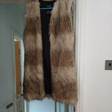 Faux Fur Sleeveless Jacket Size S