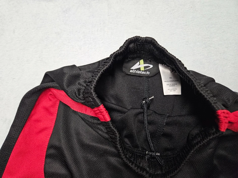 Pantalones Cortos Atléticos Ligeros Athletech Rojo Negro Cintura Elástica Talla 4/5 Foto 4 de 4