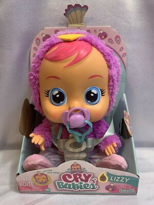 Cry Babies Lizzy The Peacock Interactive Baby Doll Cries Real Tears Age 18M+ New