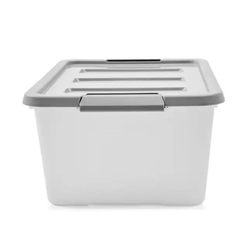 Large Storage Box Heavy Duty Plastic Tub Stackable Lid Organiser Containers Box* - Picture 7 of 28