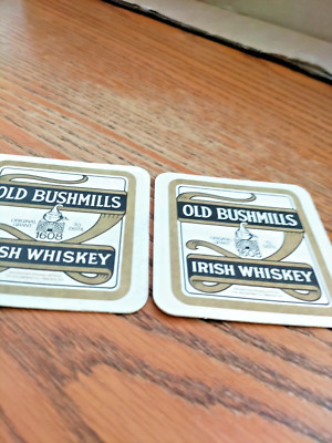 ADVERTISING COASTERS OLD BUSHMILLS IRISH WHISKEY 3-1/2'' (2)
