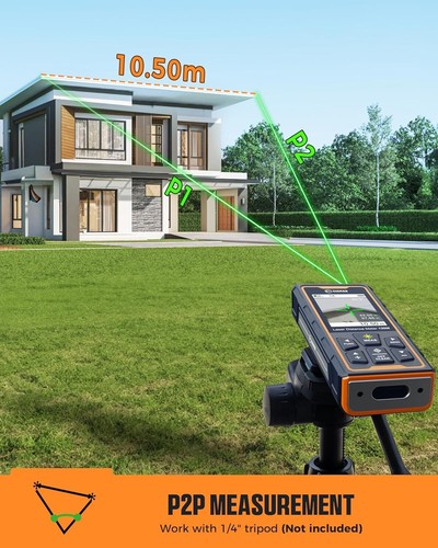 Herramienta de medición láser Cigman 393 pies haz verde, medición láser exterior con cámara 4x - Imagen 9 de 9