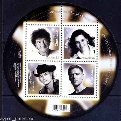 Canada - "MUSIC ~ BRYAN ADAMS ~ CANADIAN RECORDING ARTISTS" MNH MS 2009 - Picture 2 of 2