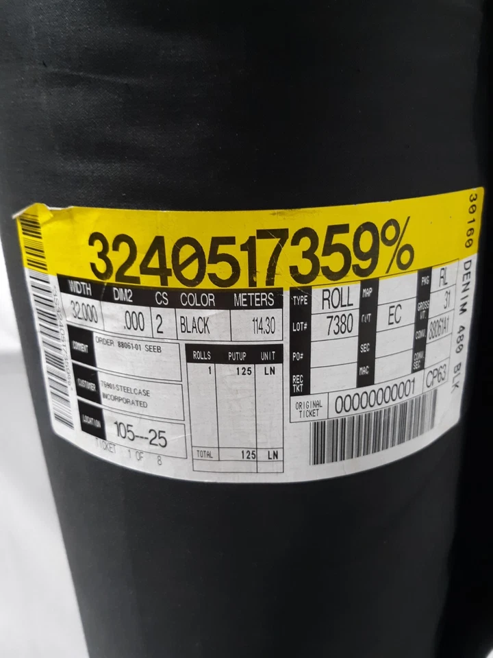 Rolo de tecido denim preto 125 jardas 32 polegadas largura - Imagem 3 de 4